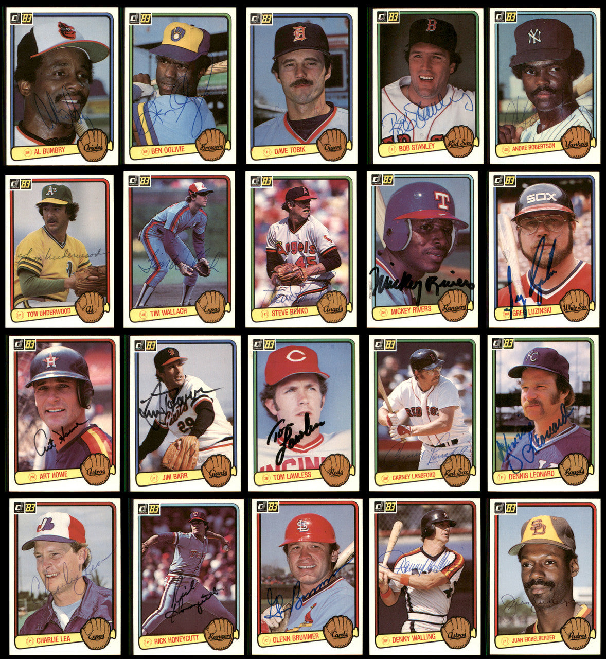 237 Count Lot of Autographed 1983 Donruss Baseball Cards (All Different) SKU #266575