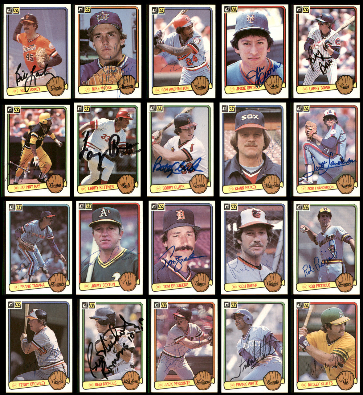 237 Count Lot of Autographed 1983 Donruss Baseball Cards (All Different) SKU #266575