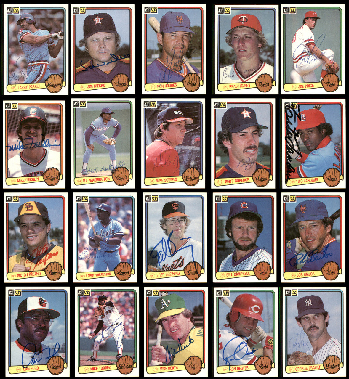 237 Count Lot of Autographed 1983 Donruss Baseball Cards (All Different) SKU #266575