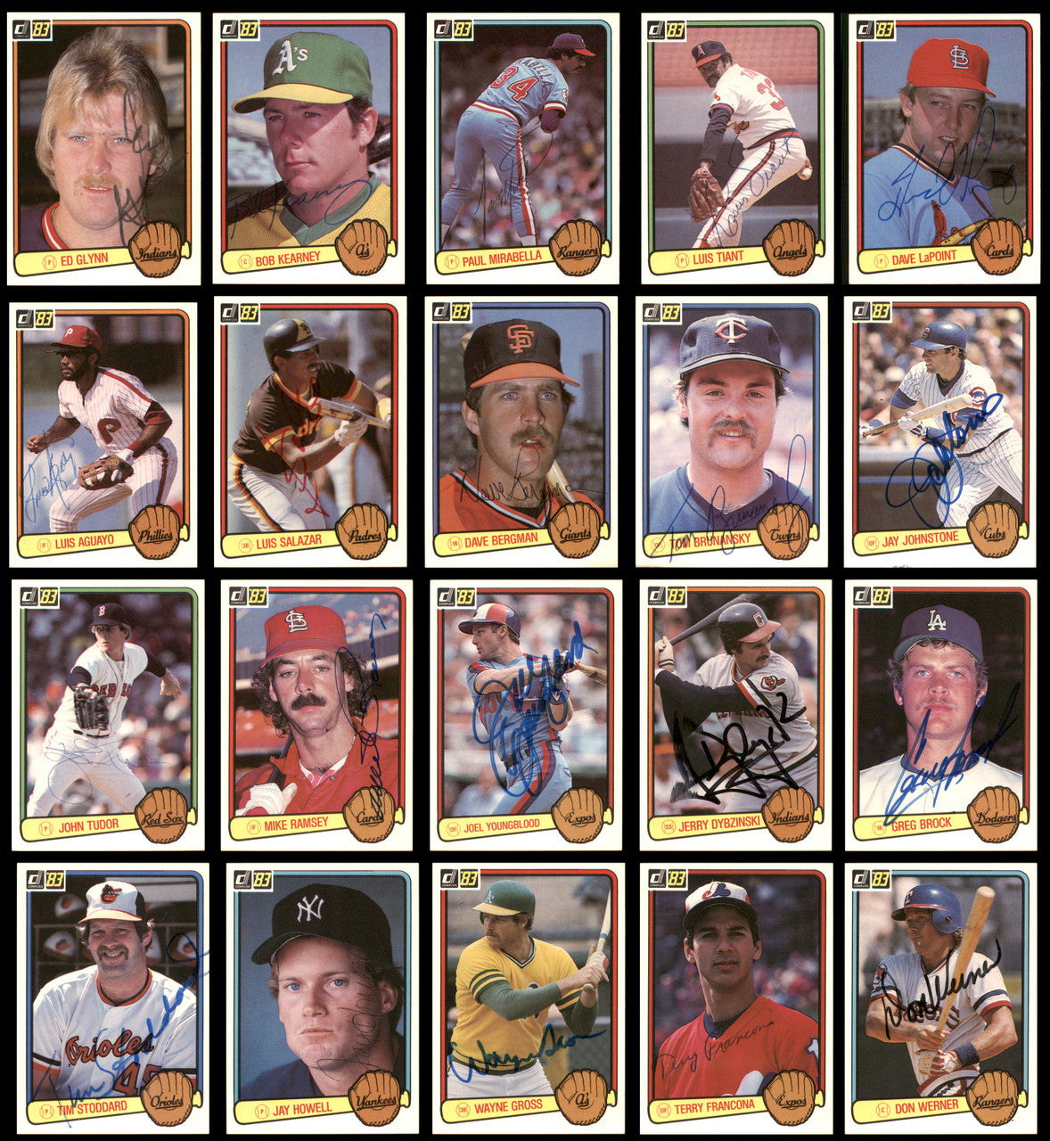 237 Count Lot of Autographed 1983 Donruss Baseball Cards (All Different) SKU #266575