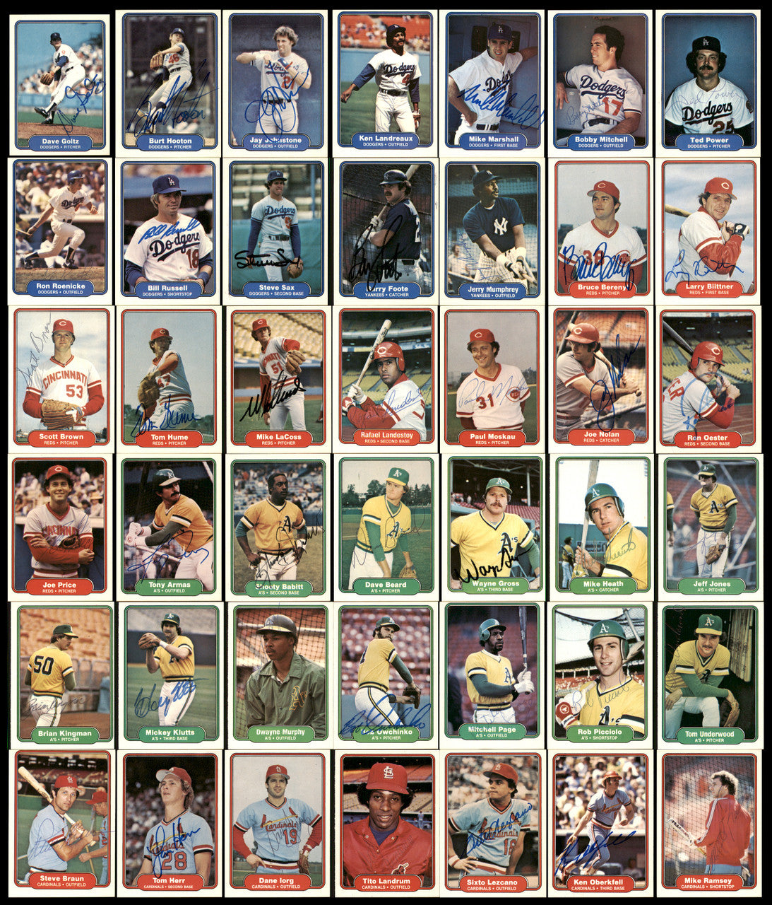 295 Count Lot of Autographed 1982 Fleer Baseball Cards (All Different) SKU #266576