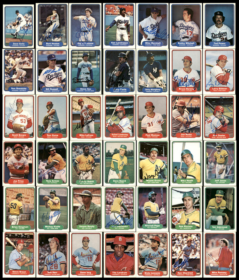 295 Count Lot of Autographed 1982 Fleer Baseball Cards (All Different) SKU #266576