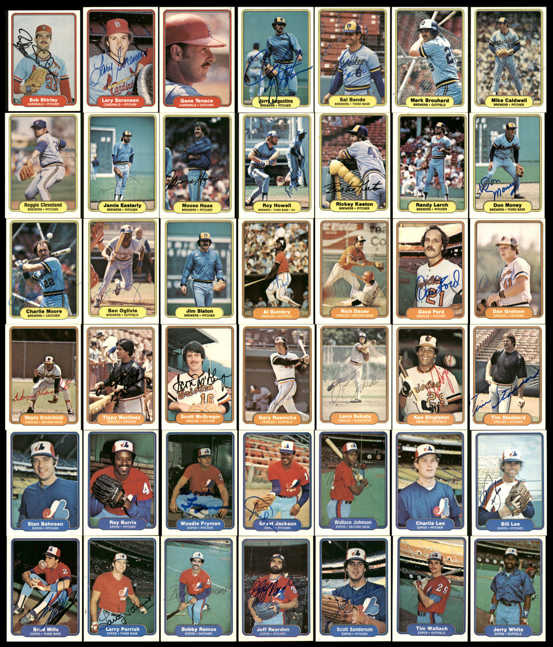 295 Count Lot of Autographed 1982 Fleer Baseball Cards (All Different) SKU #266576
