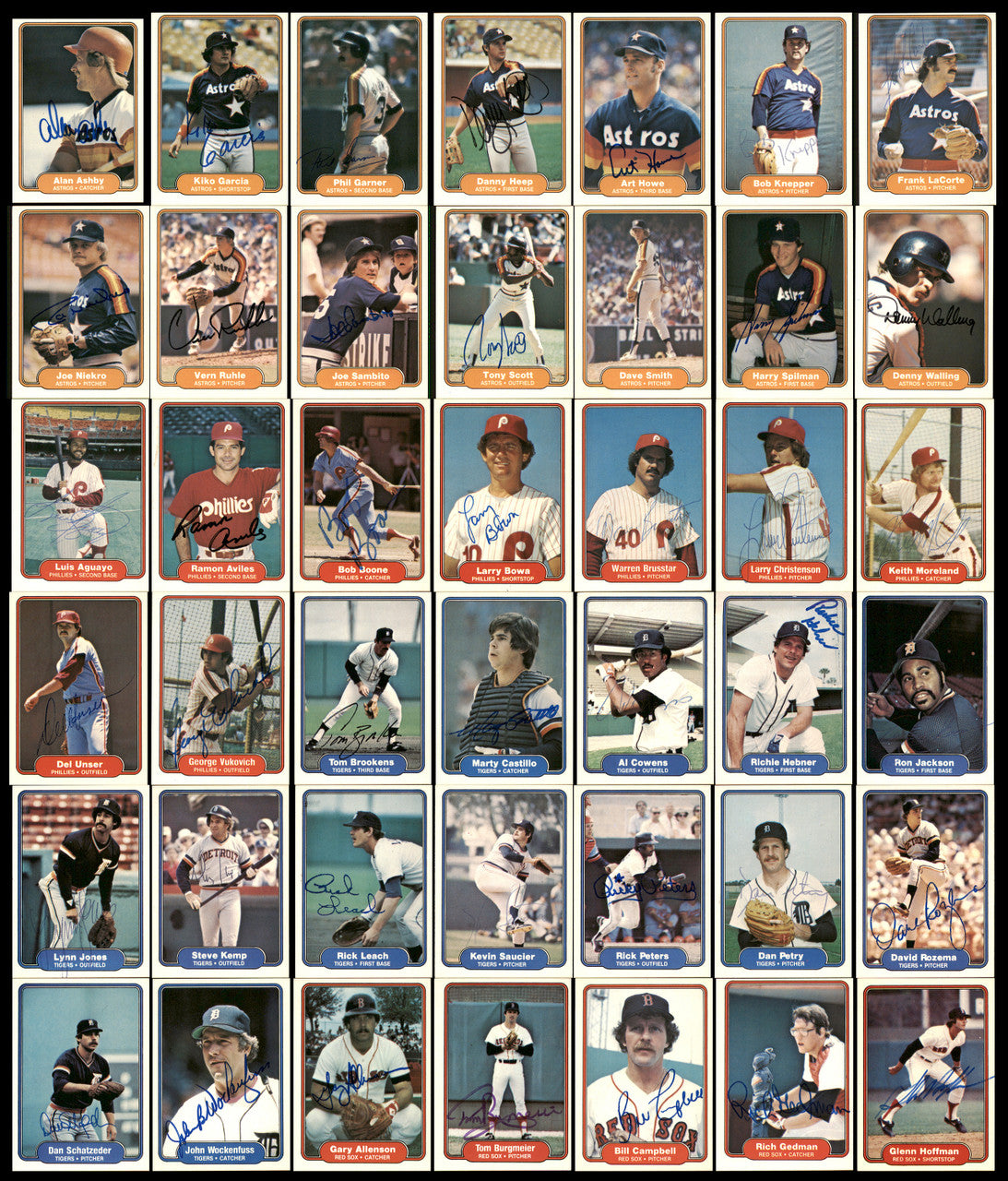 295 Count Lot of Autographed 1982 Fleer Baseball Cards (All Different) SKU #266576