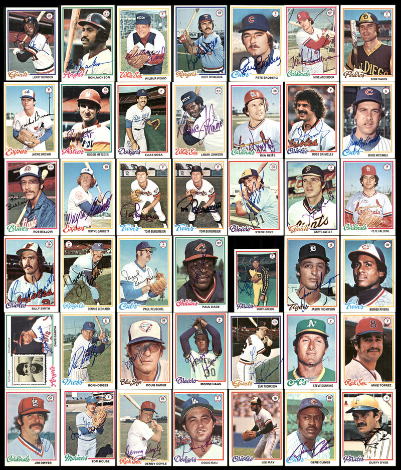 312 Count Lot of Autographed 1978 Topps Baseball Cards (All Different) SKU #266578