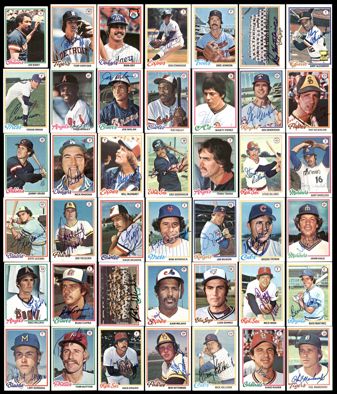 312 Count Lot of Autographed 1978 Topps Baseball Cards (All Different) SKU #266578
