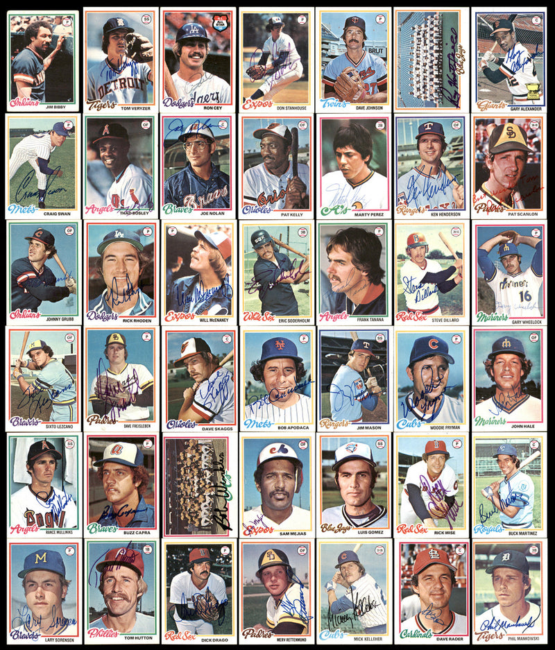 312 Count Lot of Autographed 1978 Topps Baseball Cards (All Different) SKU #266578
