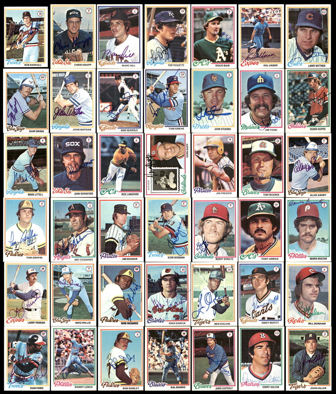 312 Count Lot of Autographed 1978 Topps Baseball Cards (All Different) SKU #266578
