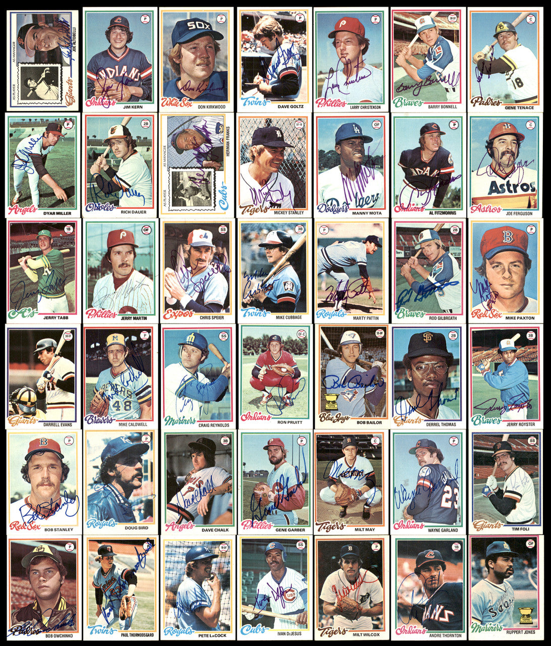 312 Count Lot of Autographed 1978 Topps Baseball Cards (All Different) SKU #266578