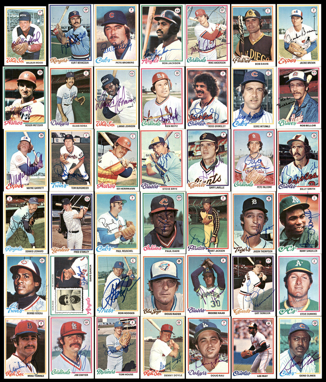 362 Count Lot of Autographed 1978 Topps Baseball Cards (All Different) SKU #266579