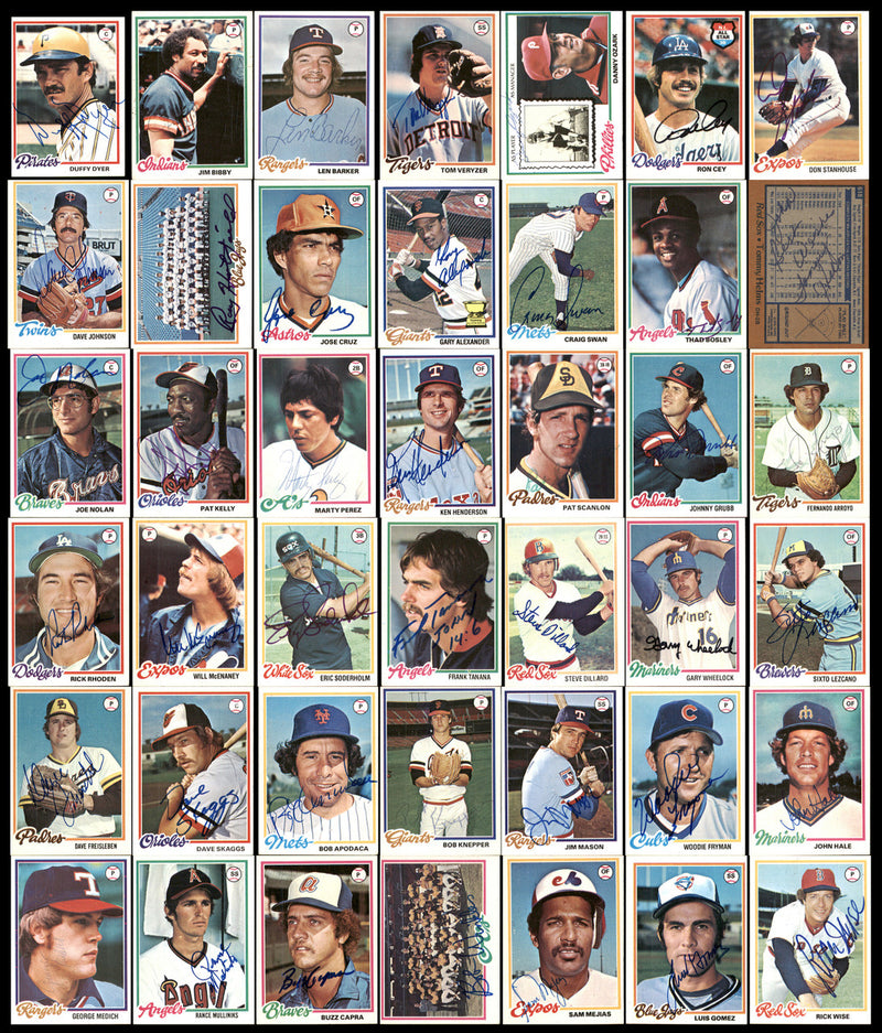 362 Count Lot of Autographed 1978 Topps Baseball Cards (All Different) SKU #266579