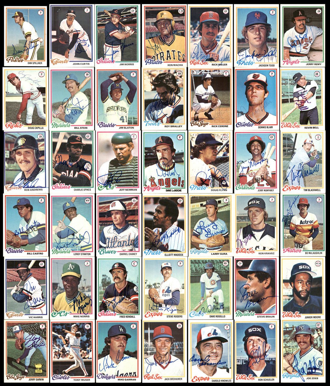 362 Count Lot of Autographed 1978 Topps Baseball Cards (All Different) SKU #266579