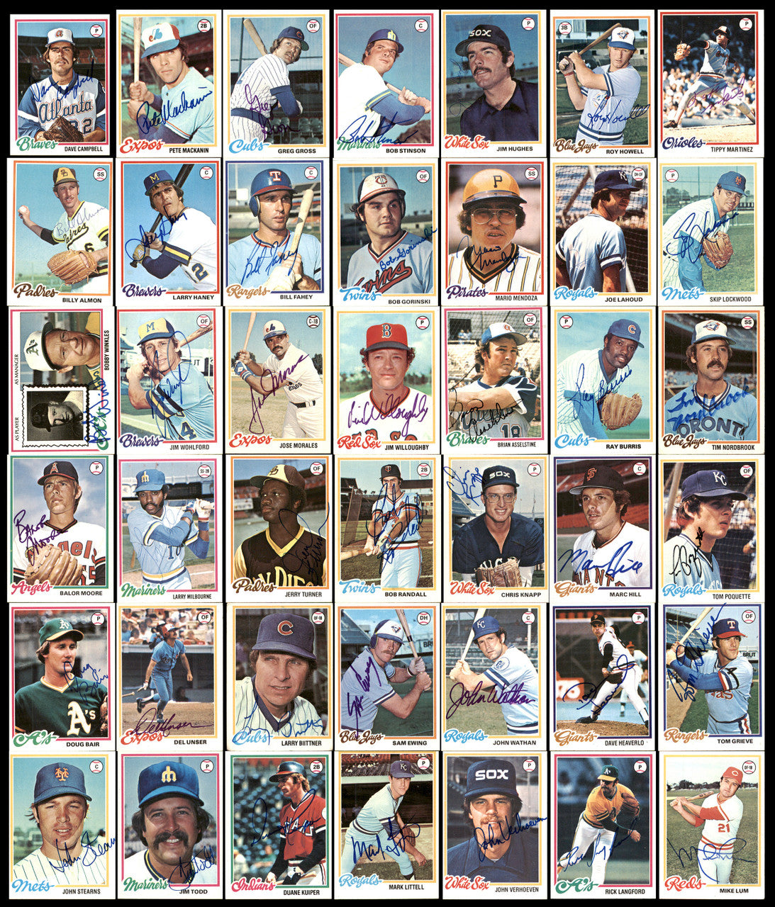 362 Count Lot of Autographed 1978 Topps Baseball Cards (All Different) SKU #266579
