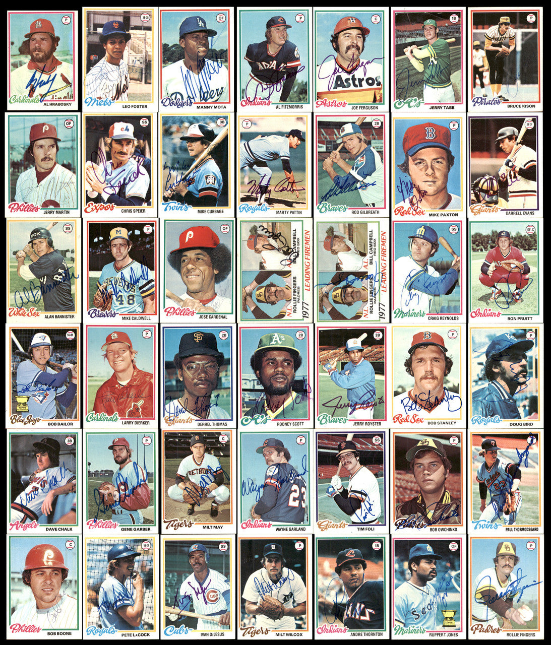 362 Count Lot of Autographed 1978 Topps Baseball Cards (All Different) SKU #266579
