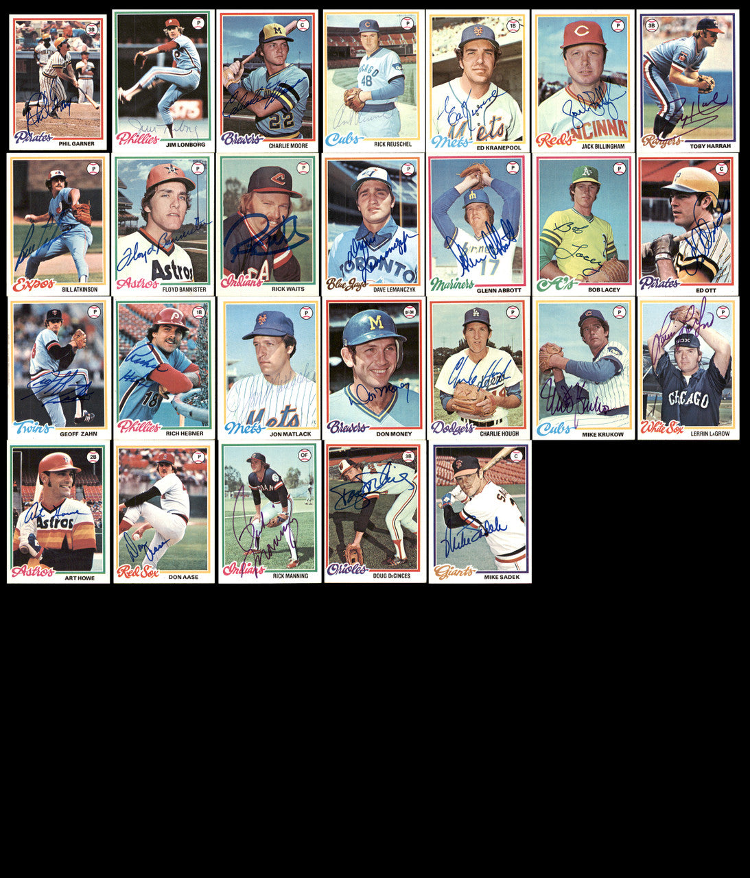 362 Count Lot of Autographed 1978 Topps Baseball Cards (All Different) SKU #266579