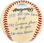 Joe Morgan Autographed Official NL Baseball Cincinnati Reds With 20 Stats JSA #CG26375