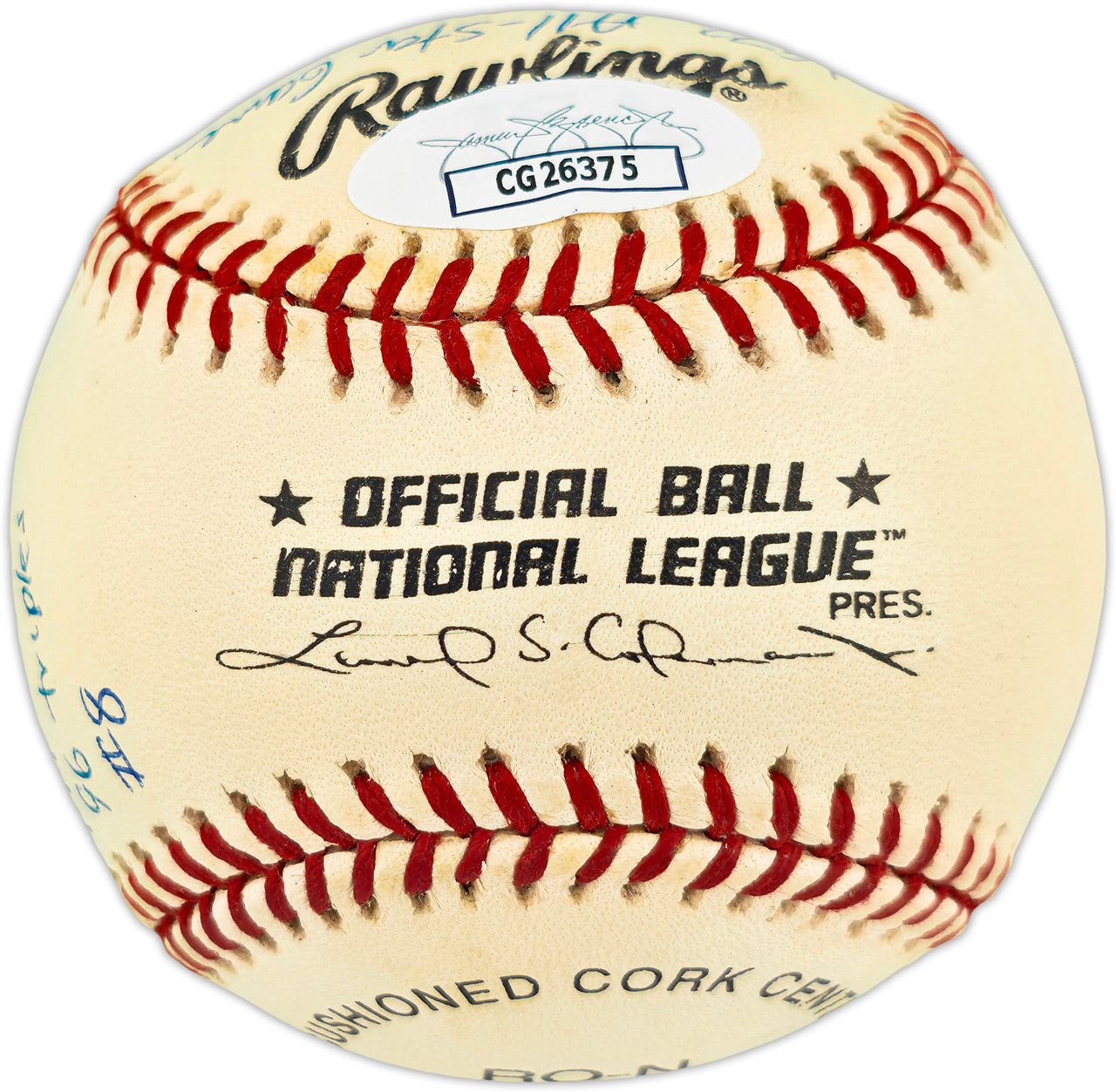 Joe Morgan Autographed Official NL Baseball Cincinnati Reds With 20 Stats JSA #CG26375