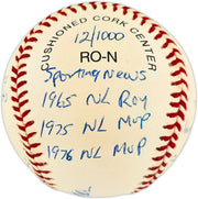 Joe Morgan Autographed Official NL Baseball Cincinnati Reds With 20 Stats JSA #CG26380