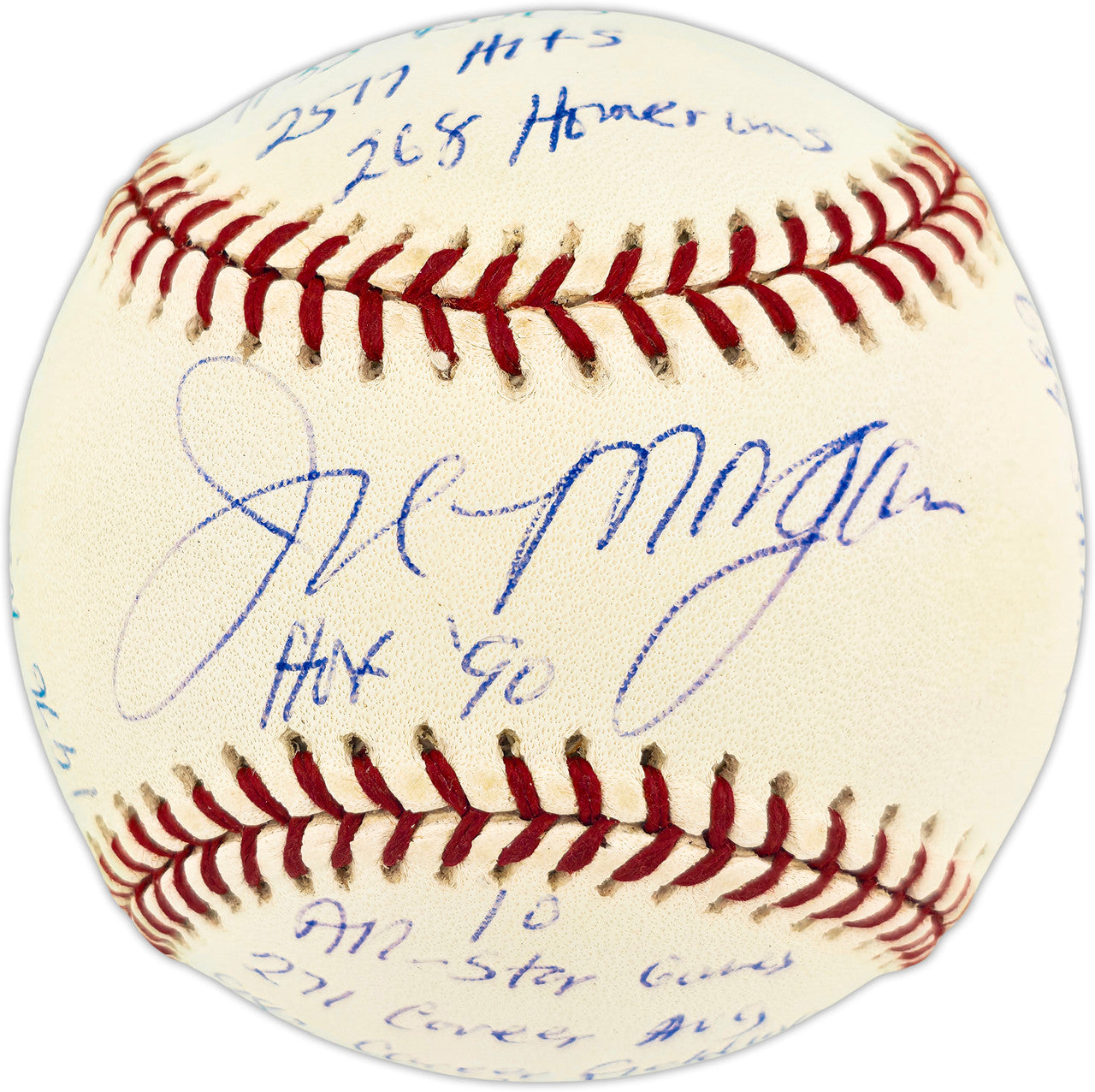 Joe Morgan Autographed Official NL Baseball Cincinnati Reds With 20 Stats JSA #CG26374