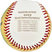 Yordan Alvarez Autographed Official 2022 Gold World Series Logo Baseball Houston Astros (Smudged) Beckett BAS #W381819