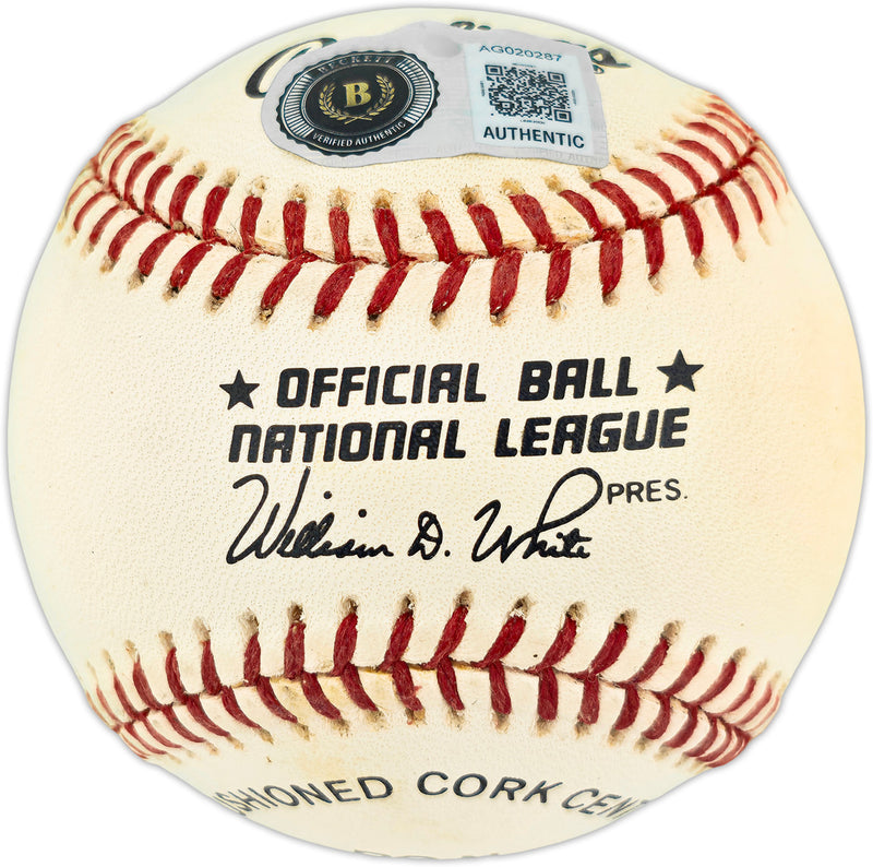 Willie Mays Autographed Official NL Baseball San Francisco Giants Beckett BAS #AG020287