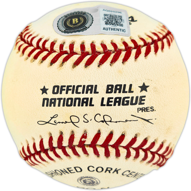 Hank Aaron Autographed Official NL Baseball Atlanta Braves Beckett BAS #AG020296