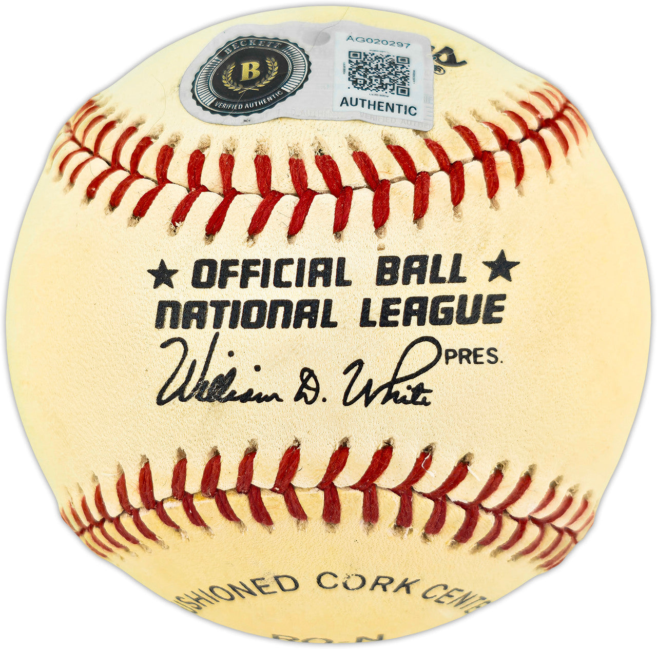 Hank Aaron Autographed Official NL Baseball Atlanta Braves Beckett BAS #AG020297