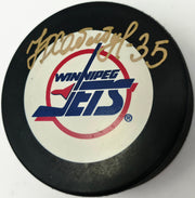 Nikolai Khabibulin Autographed Official Winnipeg Jets Logo Hockey Puck SKU #266812