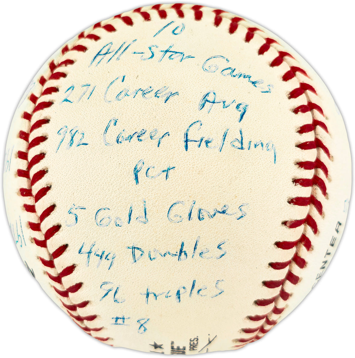 Joe Morgan Autographed Official NL Baseball Cincinnati Reds With 20 Stats Beckett BAS QR #BV44273