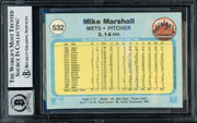 Dr. Mike Marshall Autographed 1982 Fleer Card #532 New York Mets Auto Grade Mint 9 Beckett BAS #19991651