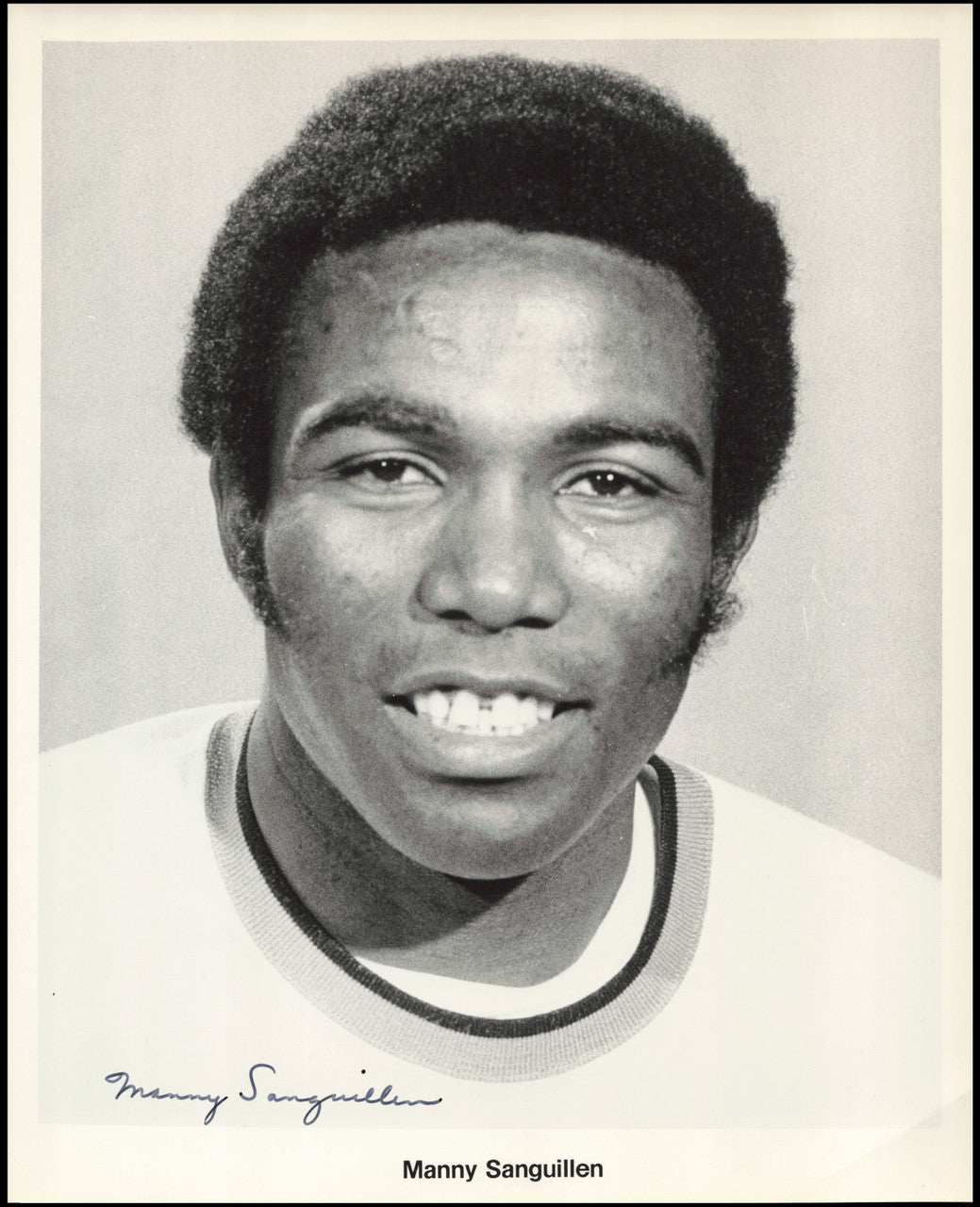 Manny Sanguillen Autographed 1973 Team Issued 8x10 Photo Pittsburgh Pirates SKU #266927