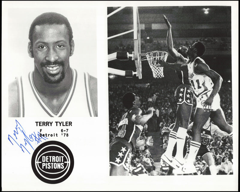 Terry Tyler Autographed 1978 Team Issued 8x10 Photo Detroit Pistons SKU #266936