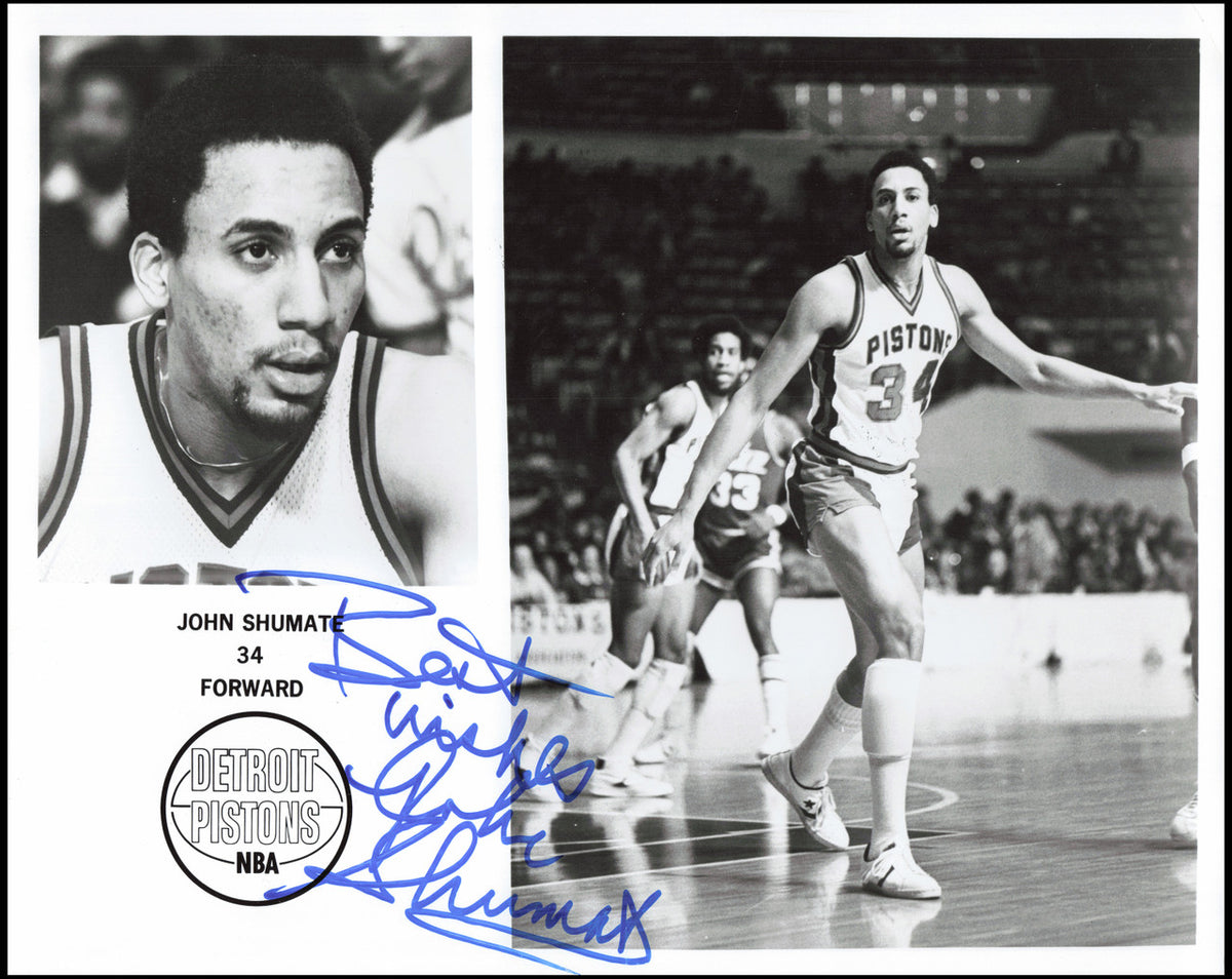 John Shumate Autographed Team Issued 8x10 Photo Detroit Pistons SKU #266937