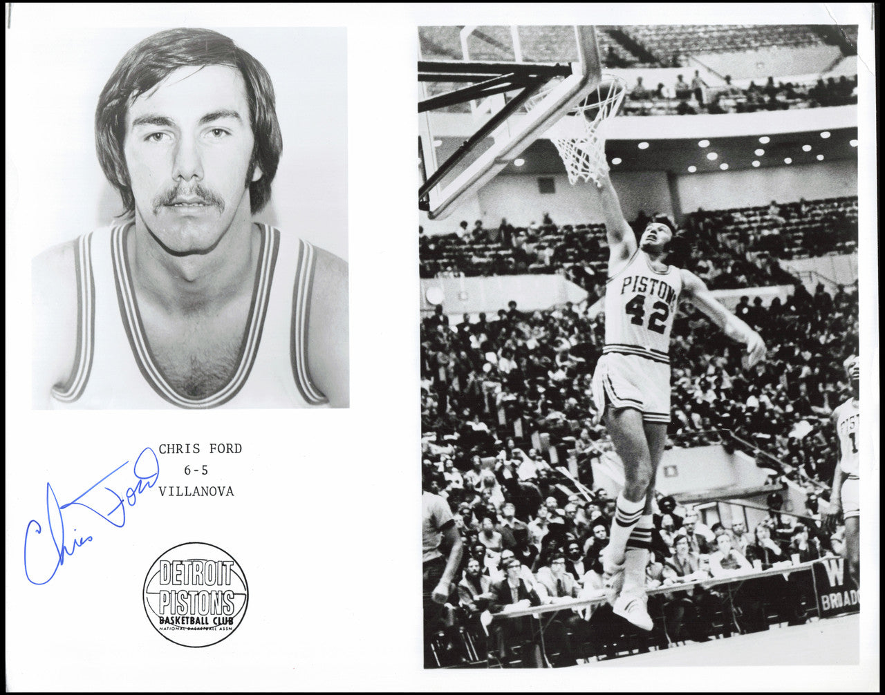 Chris Ford Autographed Team Issued 8x10 Photo Detroit Pistons SKU #266947