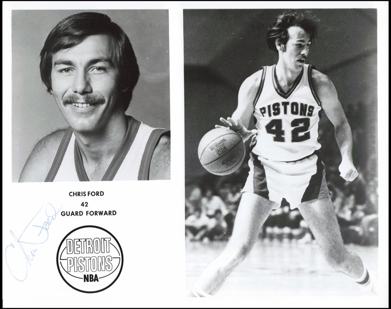 Chris Ford Autographed Team Issued 8x10 Photo Detroit Pistons SKU #266949