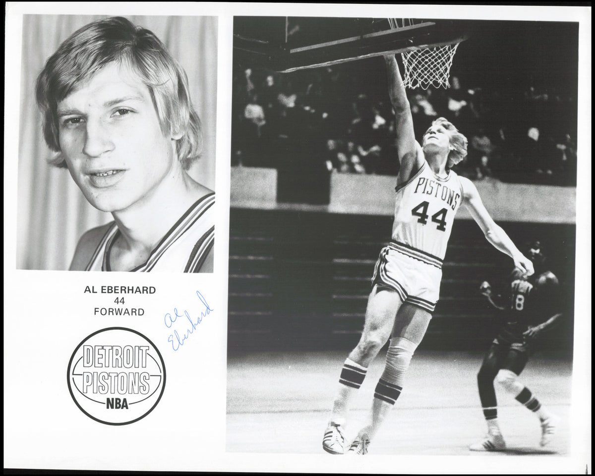 Al Eberhard Autographed Team Issued 8x10 Photo Detroit Pistons SKU #266950