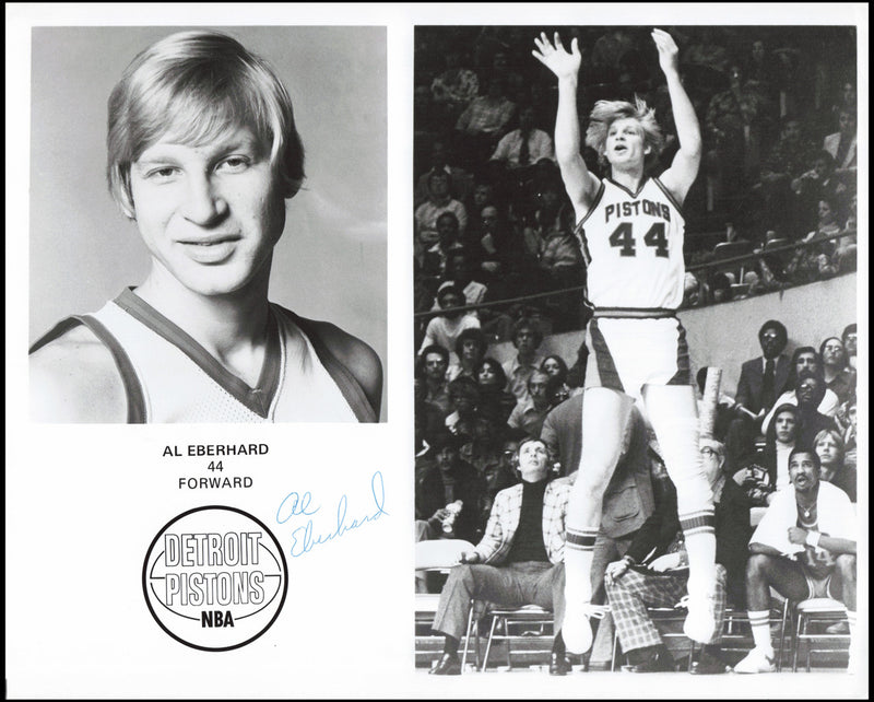 Al Eberhard Autographed Team Issued 8x10 Photo Detroit Pistons SKU #266951