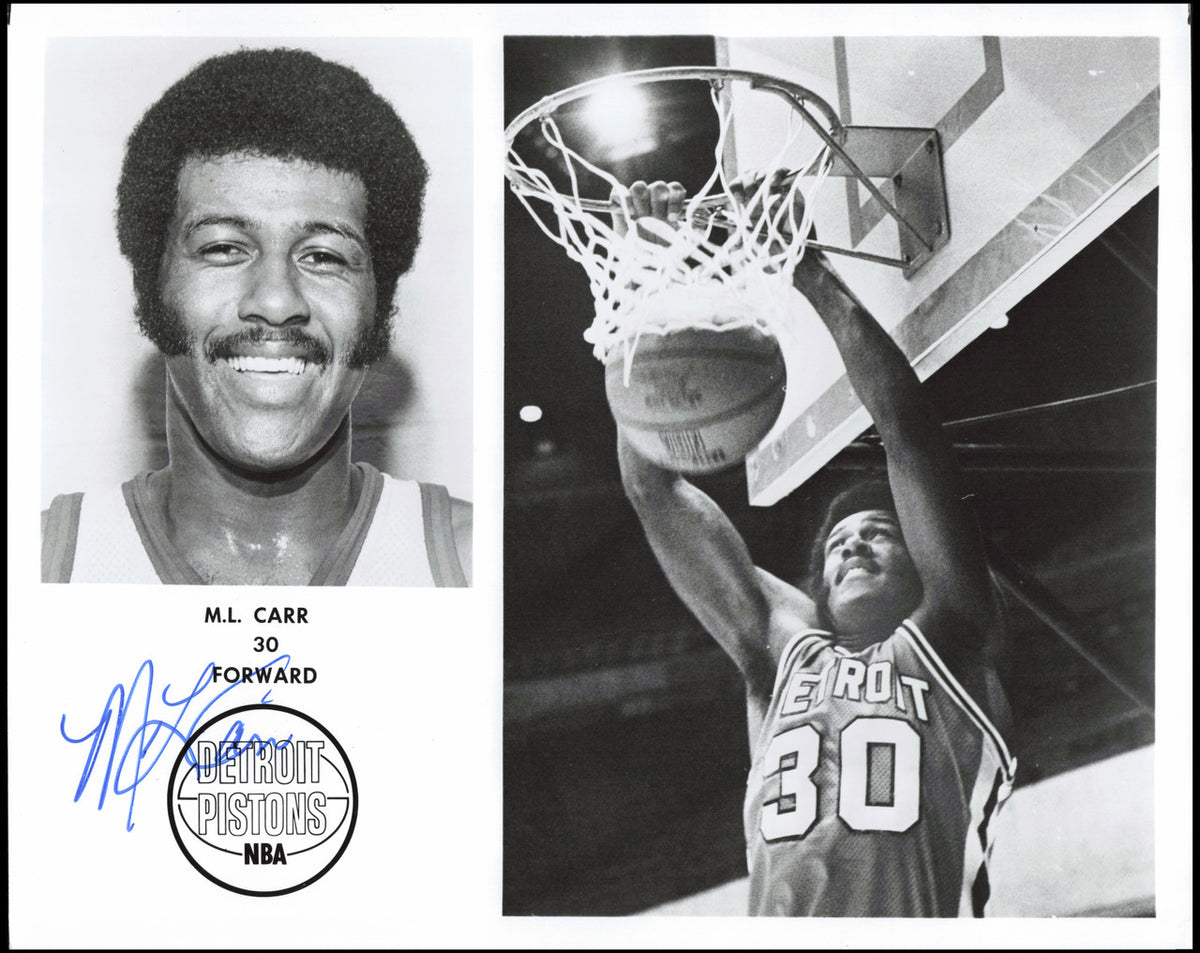 M.L. Carr Autographed Team Issued 8x10 Photo Detroit Pistons SKU #266954