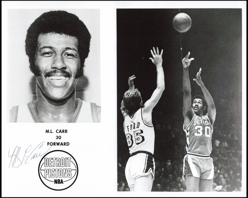 M.L. Carr Autographed Team Issued 8x10 Photo Detroit Pistons SKU #266955