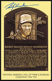 Rickey Henderson Autographed Hall of Fame Postcard Oakland A's JSA #WA127086