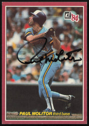 Paul Molitor Autographed 1984 Donruss Action All-stars Card Milwaukee Brewers SKU #267032
