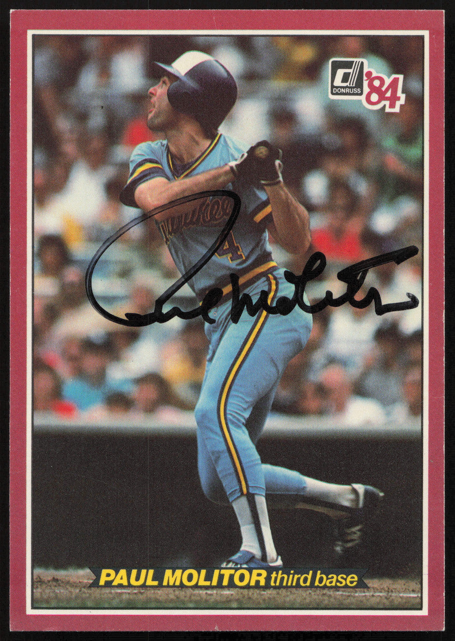 Paul Molitor Autographed 1984 Donruss Action All-stars Card Milwaukee Brewers SKU #267032
