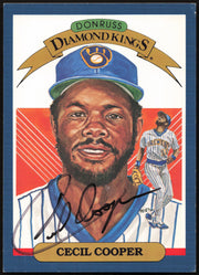 Cecil Cooper Autographed 1986 Donruss 5x7" Diamond Kings Card Milwaukee Brewers SKU #267033