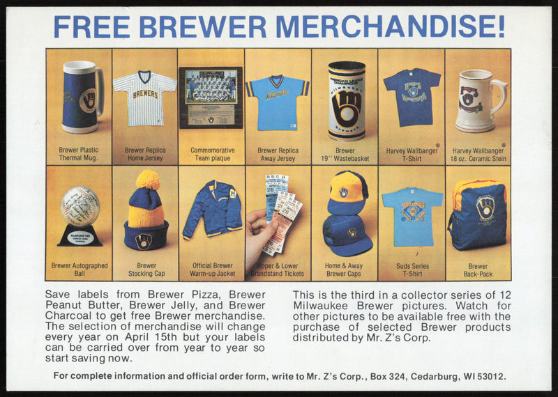 Cecil Cooper Autographed Mr. Z's 5x7 Photo Milwaukee Brewers SKU #267037
