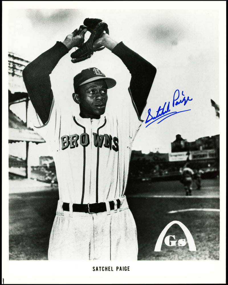 Satchel Paige Autographed 8x10 Photo St. Louis Browns Auto Grade Gem Mint 10 Beckett BAS #AE83484