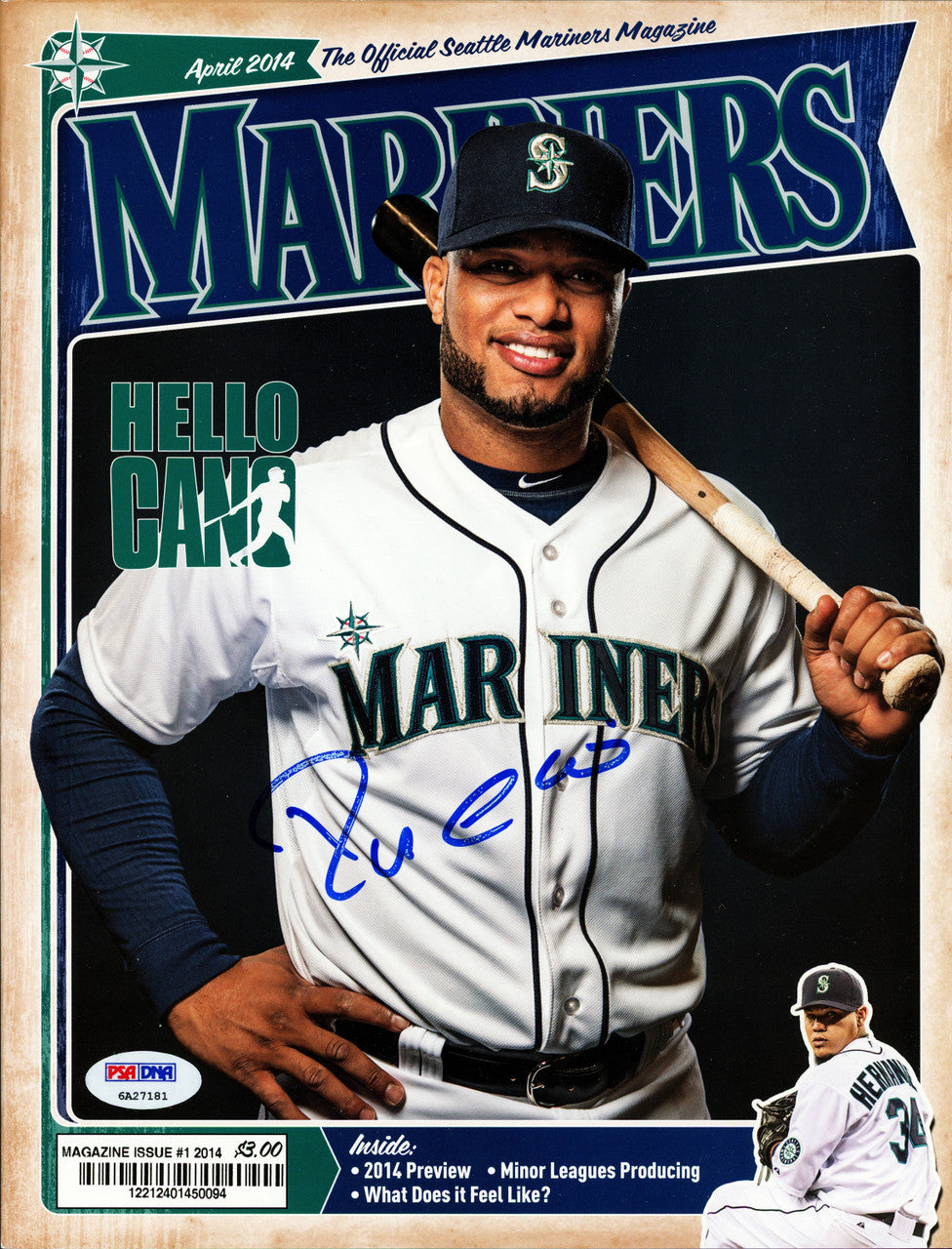 Robinson Cano Autographed Seattle Mariners Magazine PSA/DNA #6A27181