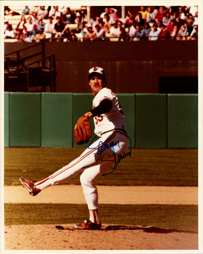 Sammy Stewart Autographed 8x10 Photo Baltimore Orioles SKU #266879