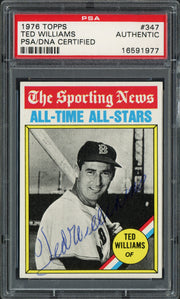 Ted Williams Autographed 1976 Topps Card #347 Boston Red Sox PSA/DNA #16591977