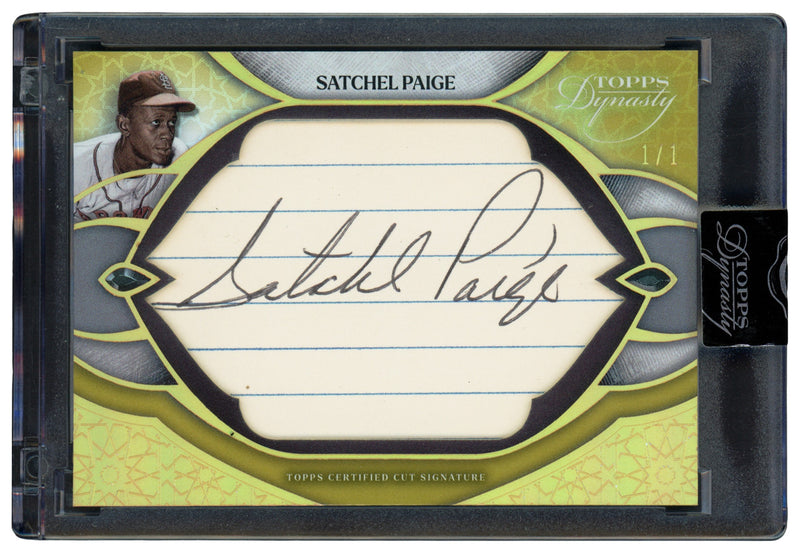 Satchel Paige Autographed 2025 Topps Dynasty Cut Signatures Card #DCS-SP #1/1 SKU #267040