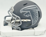 Bijan Robinson Autographed Atlanta Falcons Slate Gray Speed Mini Helmet Beckett BAS Witness #1W878917